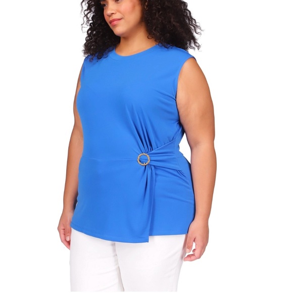 Michael Kors Plus Size Ring Twist Sleeveless Top - Picture 6 of 10